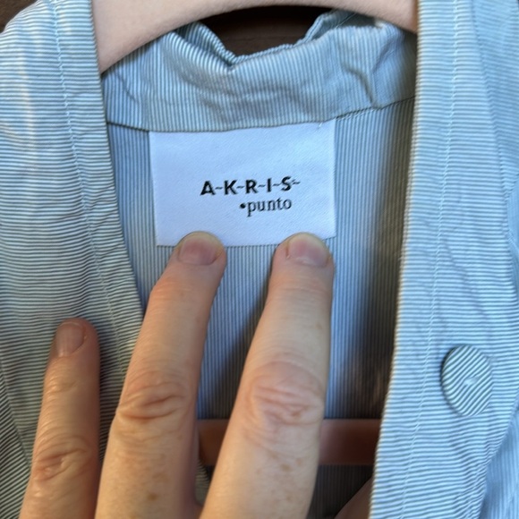 Akris Punto Sleeveless Flared Gray Striped Dress size 8 - Picture 2 of 7